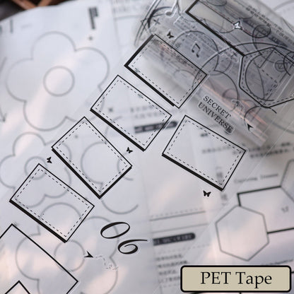 10.5cm*200cm Grid memory Die Cutting Washi/PET Tape