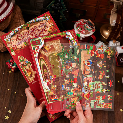 Christmas Warm House Series 3D Sticker featuring house designs for journaling, scrapbooking and collage