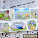 Whole Roll 6.5cm*5m Peaceful Courtyard Die Cutting Washi/PET Tape