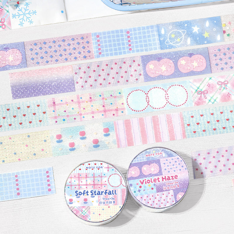 Light Salt Color Poetry Series Flash PET Tape featuring light, and color designs for journaling, scrapbooking and collage