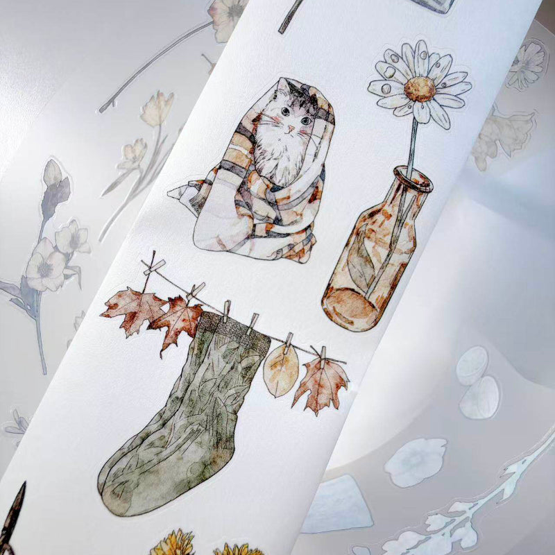 6cm*333cm Small Things Notes Die Cutting Washi/PET/Fog PET Tape for journaling, scrapbooking and collage