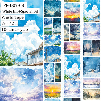 Sky across vast land Washi Tape featuring sky designs for journaling, scrapbooking and collage