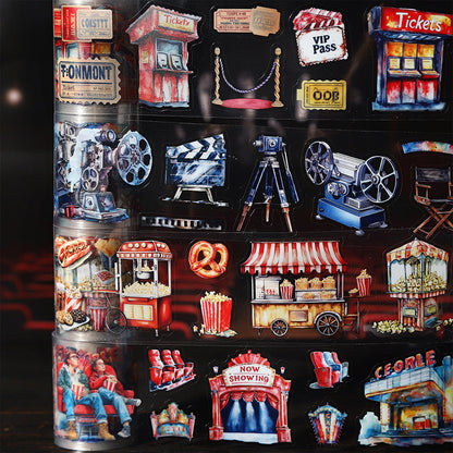 Retro Cinema Series Die Cutting PET Tape featuring retro designs for journaling, scrapbooking and collage