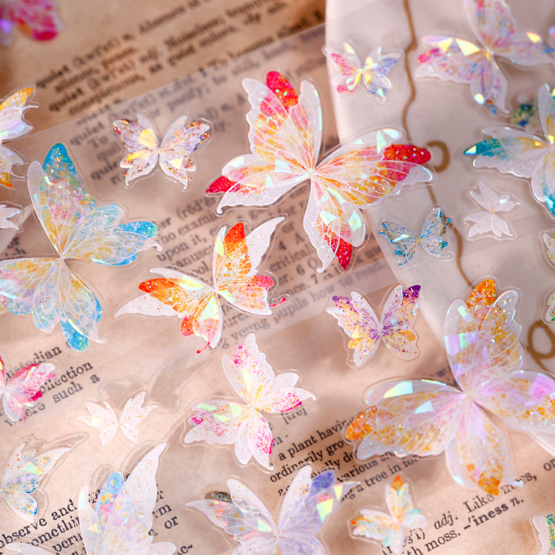 5.5cm*100cm Gossamer Butterfly Dance Die Cutting Shell Light PET Tape