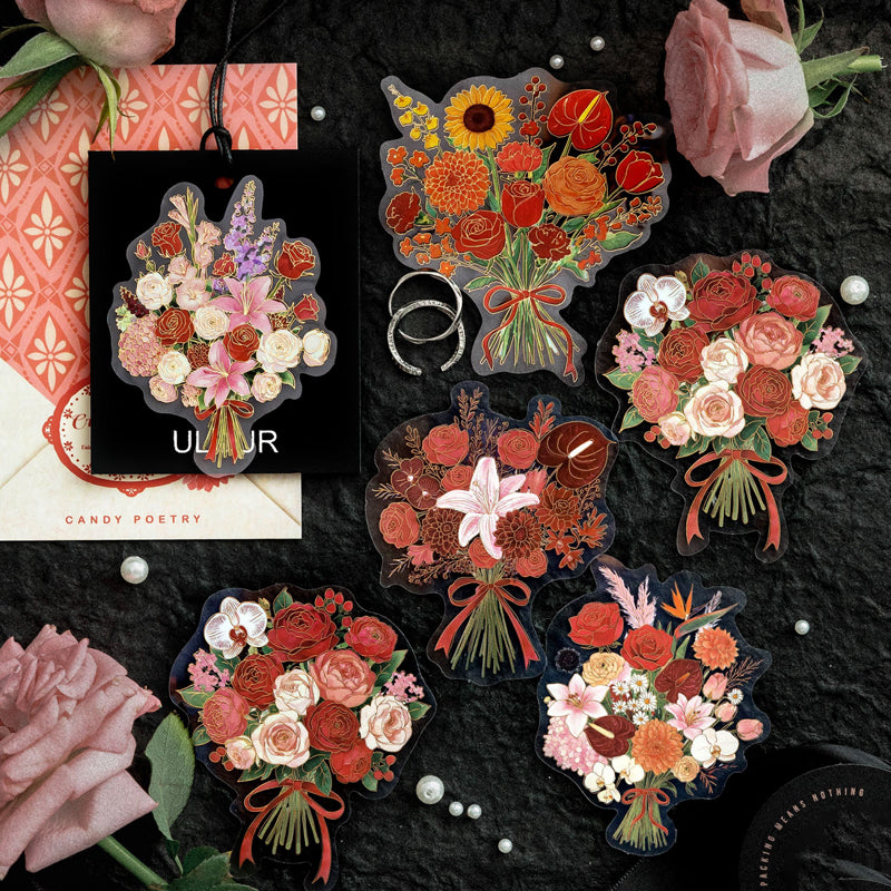 Floral Notes Story Series Sticker featuring floral designs for journaling, scrapbooking and collage