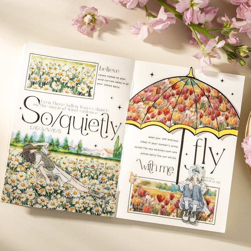 Sea of flowers series Washi Tape featuring flower, and sea designs for journaling, scrapbooking and collage