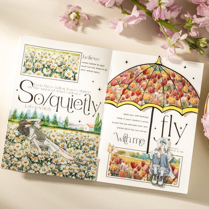 Sea of flowers series Washi Tape featuring flower, and sea designs for journaling, scrapbooking and collage