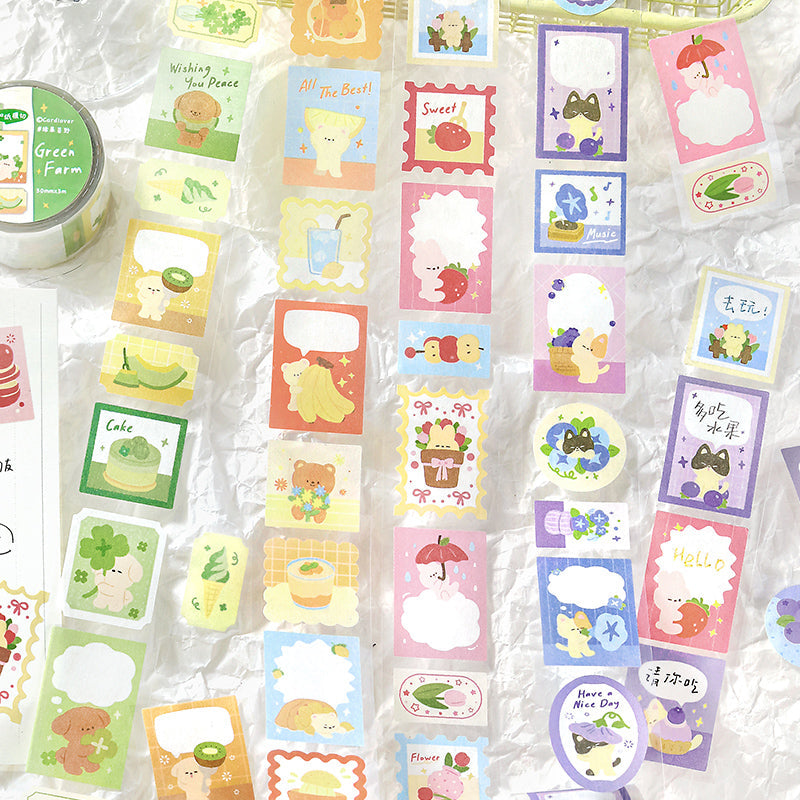 Forest Sweet Fruit House Series Die Cutting Washi Tape featuring forest, sweet, and house designs for journaling, scrapbooking and collage