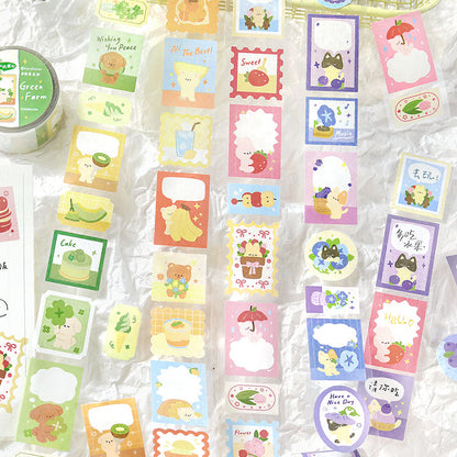 Forest Sweet Fruit House Series Die Cutting Washi Tape featuring forest, sweet, and house designs for journaling, scrapbooking and collage