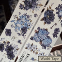 6cm*200cm Blue Poem Chapter Die Cutting Washi/PET Tape