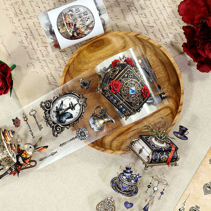 Retro Lockbox PET Tape featuring retro designs for journaling, scrapbooking and collage