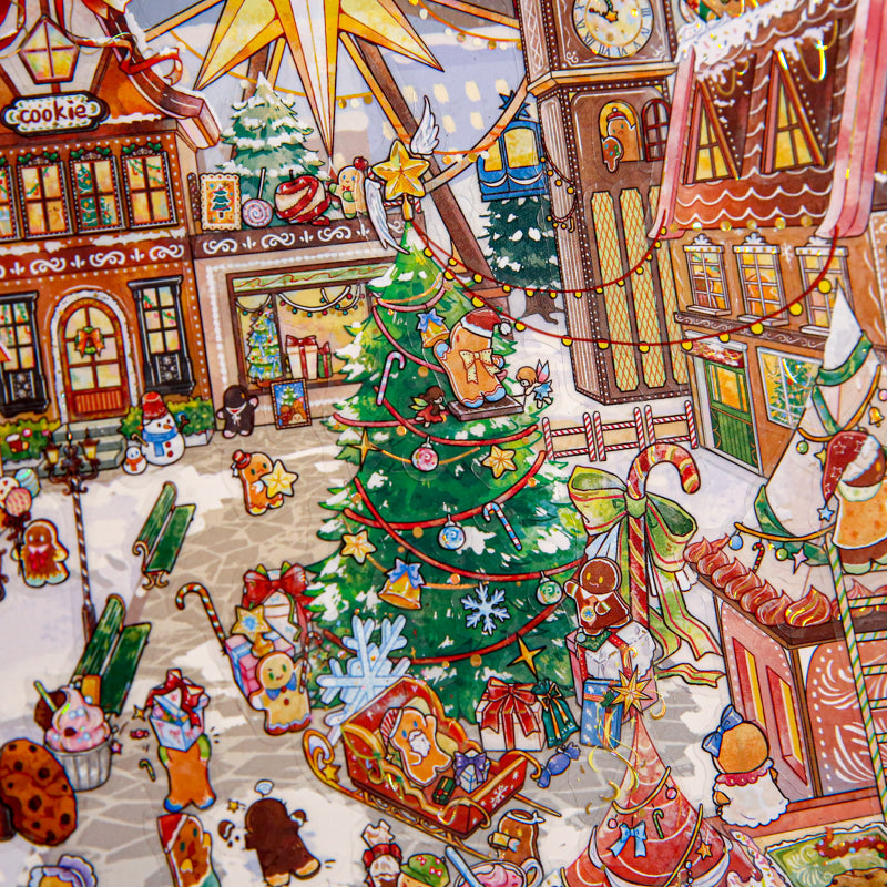 Christmas Gingerbread Town Series 3D Sticker for journaling, scrapbooking and collage
