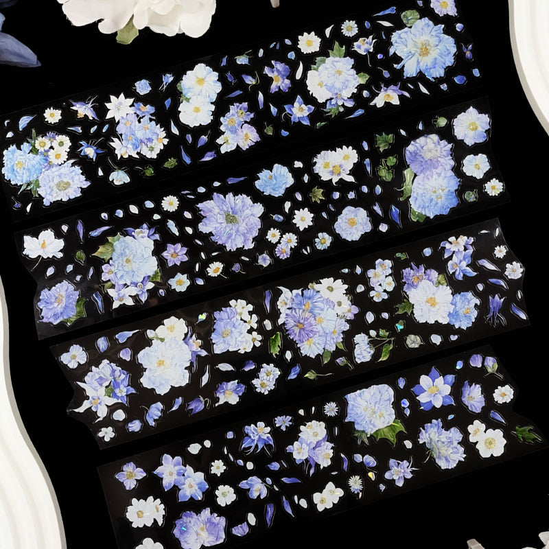 6cm*100cm Dreamy Fragrant Rose Die Cutting Shell Light PET Tape featuring rose, dream, and light designs for journaling, scrapbooking and collage