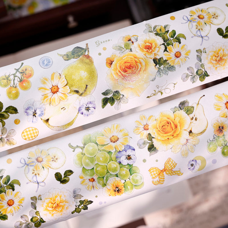 Whole Roll 6cm*5m Grape Vine Die Cutting Washi/PET/Shell Light Washi/PET Tape