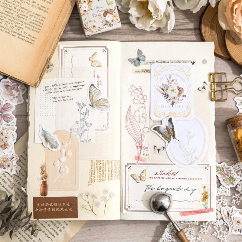 Flowers fall butterfly Sticker
