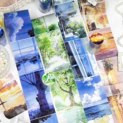 Letter of Scenic Series Washi Tape featuring letter designs for journaling, scrapbooking and collage