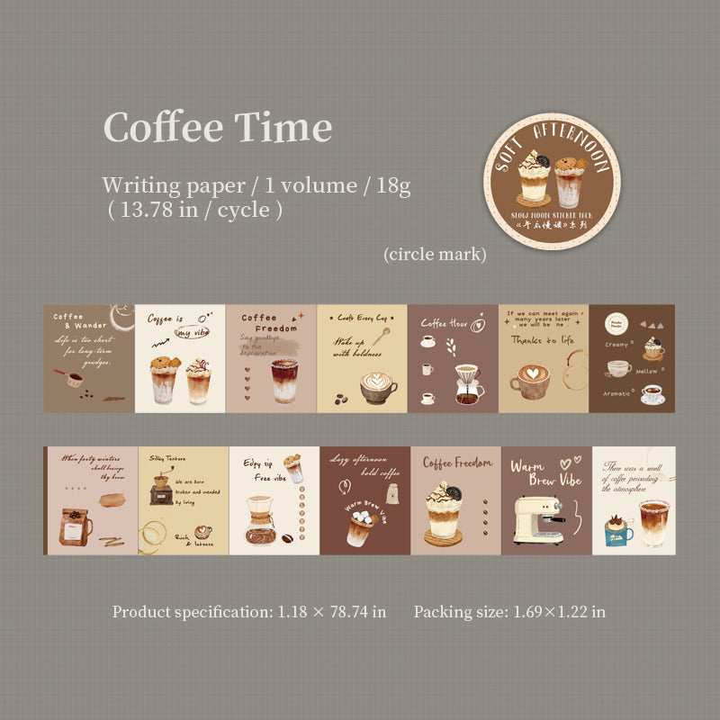 Soft Afternoon Series Die Cutting Writing Paper Tape