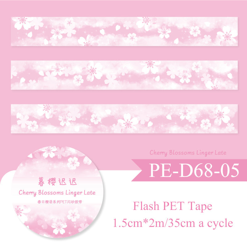 Spring Blossom Words Series Flash PET Tape