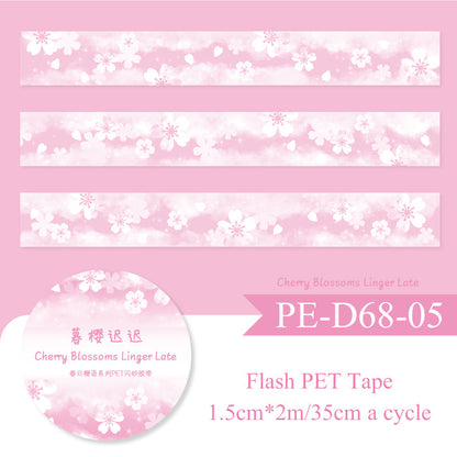 Spring Blossom Words Series Flash PET Tape