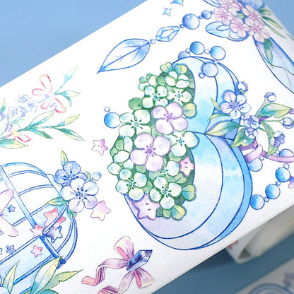 Romantic letter Washi/Shell Light PET Tape featuring romantic, letter, and light designs for journaling, scrapbooking and collage