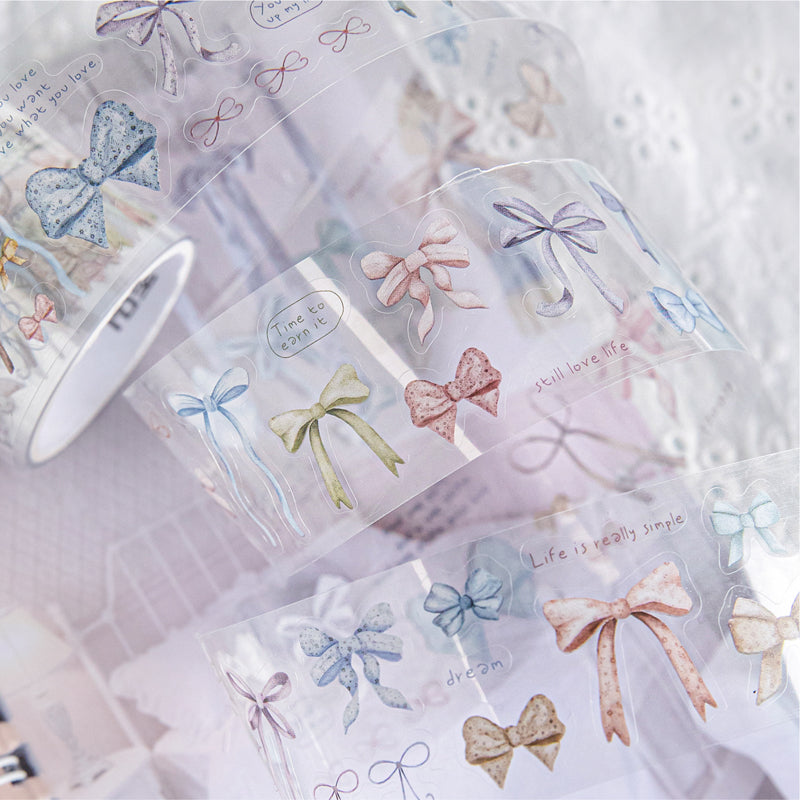 Bow Party Series Die Cutting PET Tape featuring party designs for journaling, scrapbooking and collage