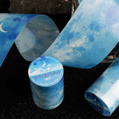 Night Island Starlight Series PET Tape featuring island, star, and light designs for journaling, scrapbooking and collage