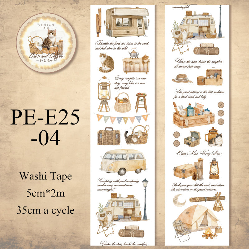 Coffee and Cat Series Washi Tape