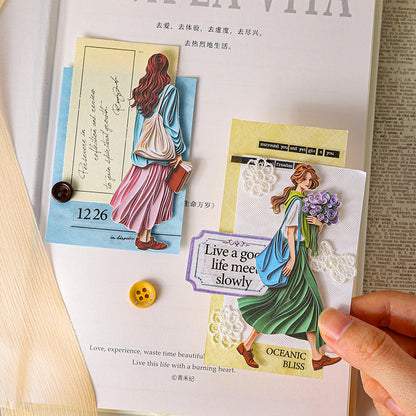 Poetic Girl Series Sticker featuring girl designs for journaling, scrapbooking and collage