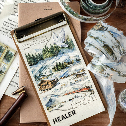 Snow Country Memoirs Series PET Tape featuring snow designs for journaling, scrapbooking and collage