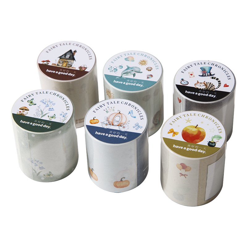 Fairy Tale Chronicle Series Die Cutting Washi Tape featuring fairy, and tale designs for journaling, scrapbooking and collage