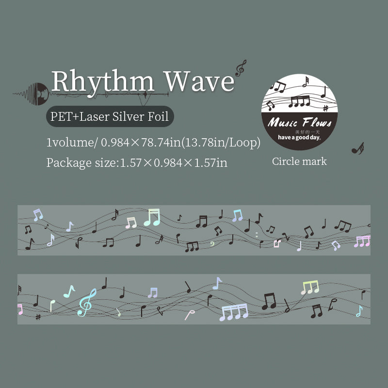 The Music Flow Series Laser Silver PET Tape