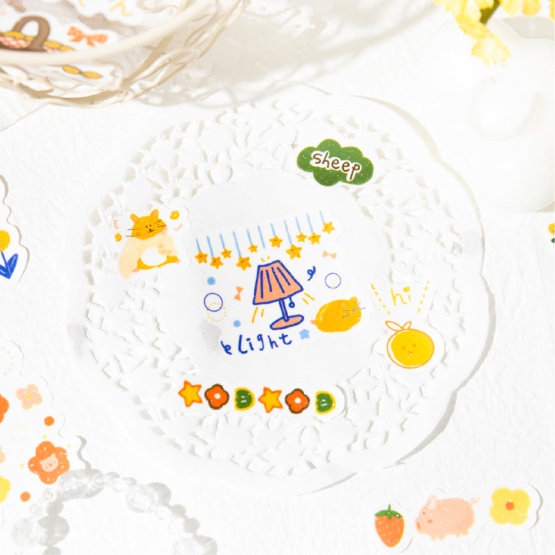 Lamb ranch Series Die Cutting Flash Self-adhesive Tape for journaling, scrapbooking and collage