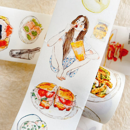 5cm*333cm Healing Cuisine Die Cutting Washi/PET/Fog PET Tape for journaling, scrapbooking and collage