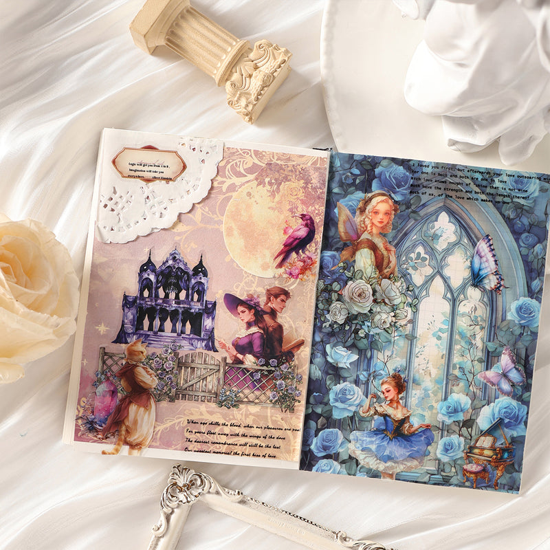 Medieval Demonic Series Sticker Book featuring book designs for journaling, scrapbooking and collage