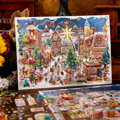 Christmas Gingerbread Town Series 3D Sticker for journaling, scrapbooking and collage