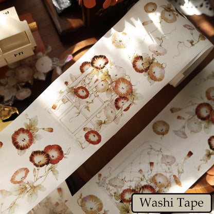 Whole Roll 6.5cm*6m Lavender flower Die Cutting Washi/PET/Shell Light PET Tape