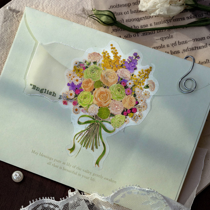 Floral Notes Story Series Sticker featuring floral designs for journaling, scrapbooking and collage