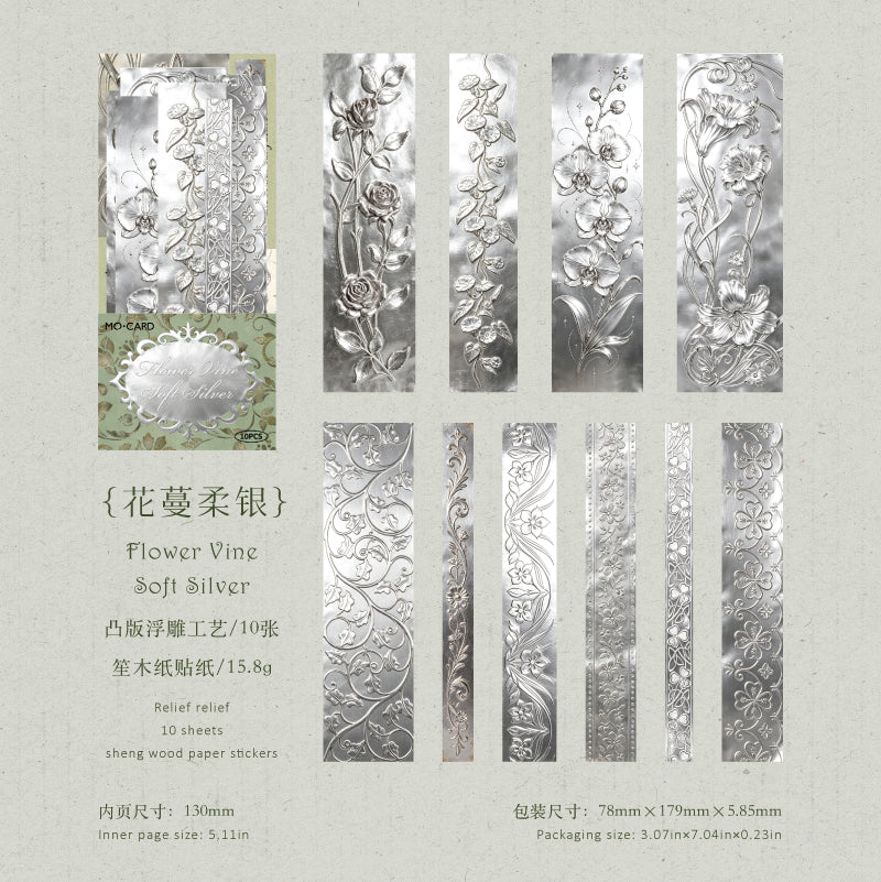 Floating Pattern Silver Strip Series Sticker