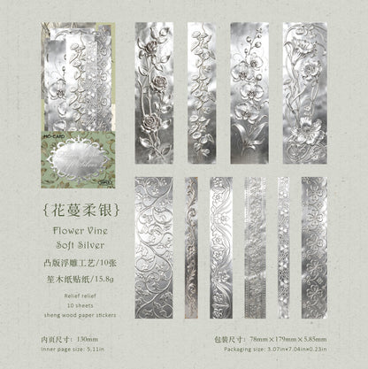 Floating Pattern Silver Strip Series Sticker