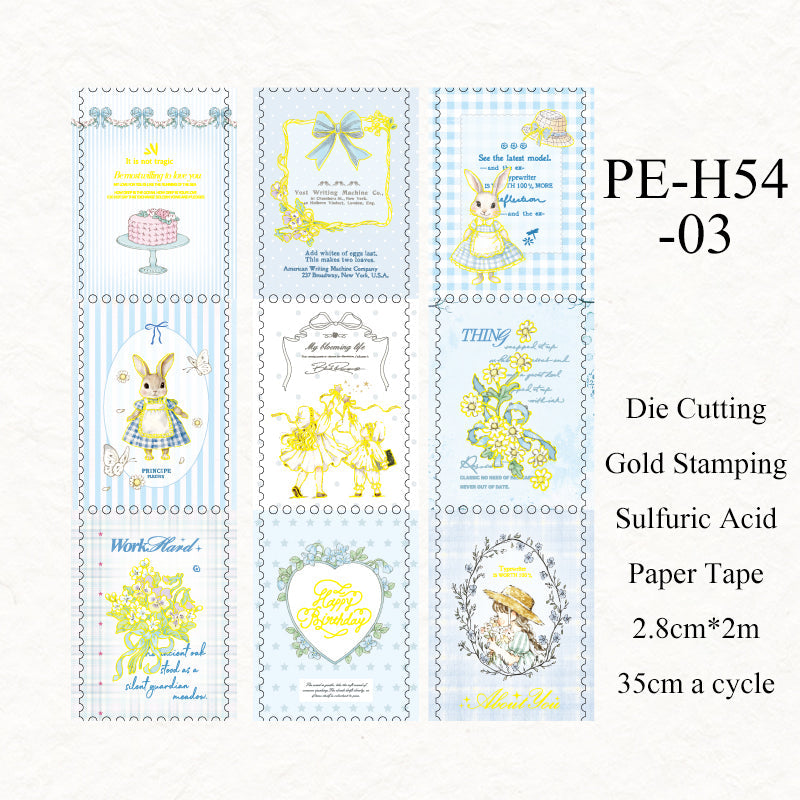 Fairy Tale Town Series Die Cutting Gold Stamping Sulfuric Acid Paper Tape