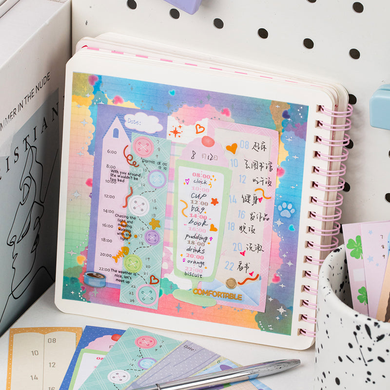 Daily Notes Series Sticker Book featuring book designs for journaling, scrapbooking and collage