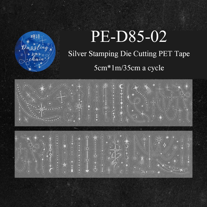 Chain Secret Series Silver Stamping Die Cutting PET Tape