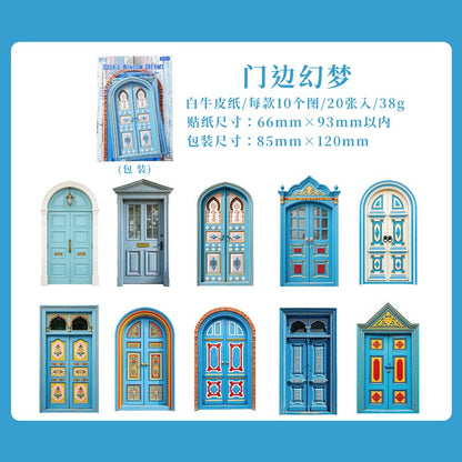 Door and Window Dream Series Retro Door and Window Sticker Pack