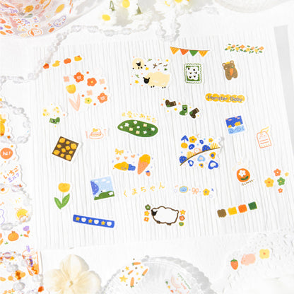 Lamb ranch Series Die Cutting Flash Self-adhesive Tape for journaling, scrapbooking and collage