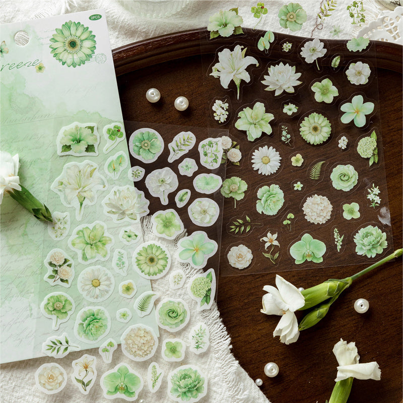 Flower Letter Series Sticker featuring flower, and letter designs for journaling, scrapbooking and collage