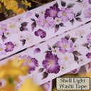5.5cm*100cm Purple Moon Rose Die Cutting Shell Light Washi/PET Tape