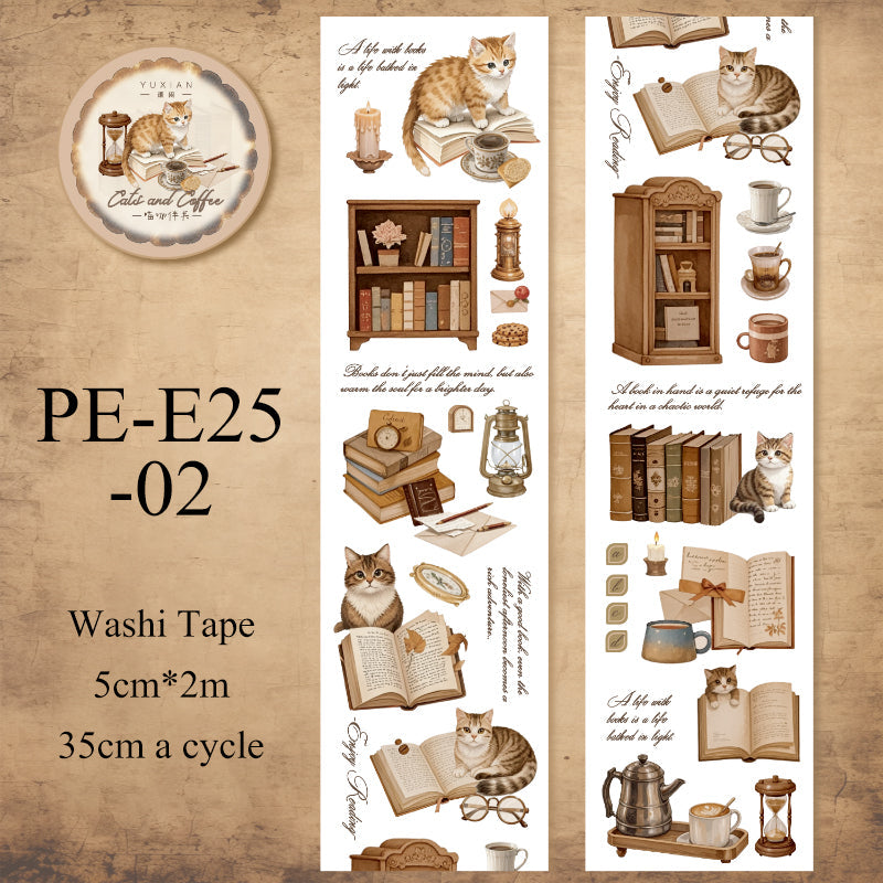 Coffee and Cat Series Washi Tape