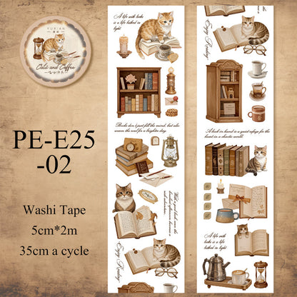 Coffee and Cat Series Washi Tape