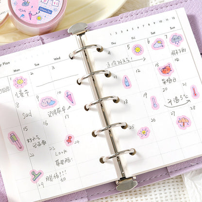 Tea Bag Little Bird Diary Series Die Cutting Washi Tape featuring tea, and bird designs for journaling, scrapbooking and collage