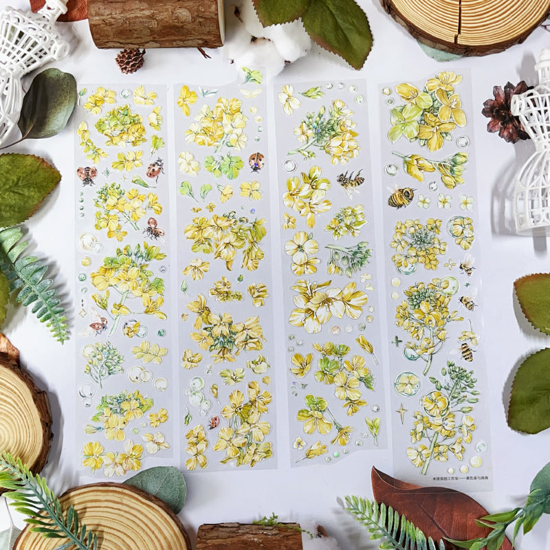 5cm*100cm Flower Insect Die Cutting Washi/Synthetic Paper/Shell Light PET Tape featuring flower, and light designs for journaling, scrapbooking and collage